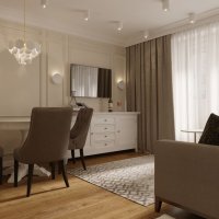 Дизайн квартиры 30 м2 в современном классическом стиле