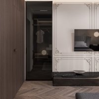 Большая квартира 130 м2 в современном стиле с лепниной