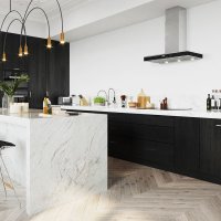 Большая квартира 130 м2 в современном стиле с лепниной