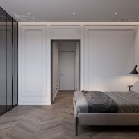 Большая квартира 130 м2 в современном стиле с лепниной